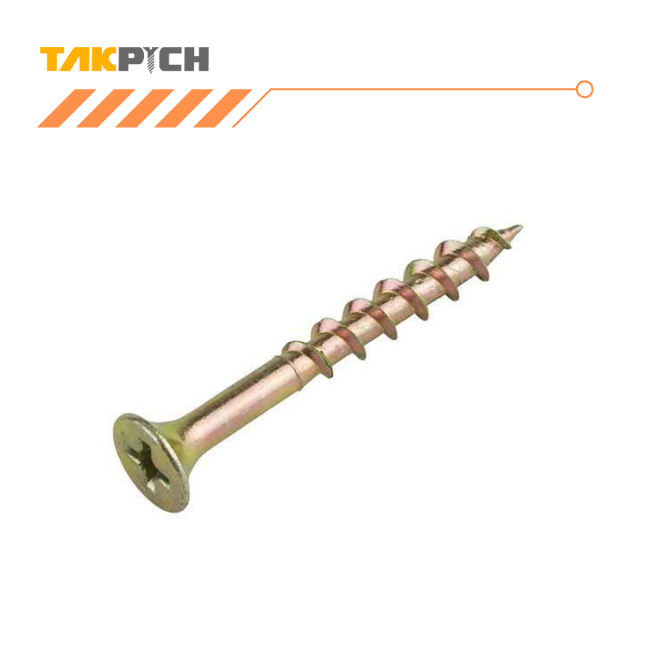 پيچ چوب چهارسو زرد ايرانی 12*3(7سانت)